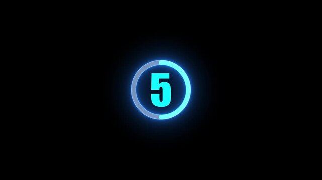 Ring Countdown Timer Animation | 10 Seconds Circular Loading Progress Indicator 4K