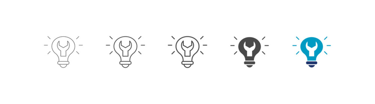technique icon set consisting of multiple styles vector illustration. editable stroke