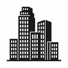 Obraz premium Modern Urban Skyscraper Cityscape Silhouette Illustration.