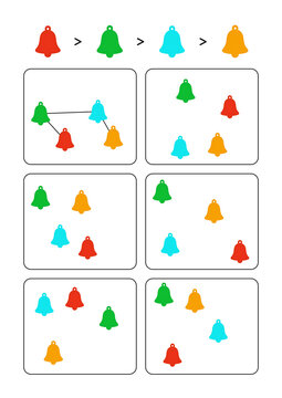 Colorful bells arranged in a pattern for Black Friday concept  