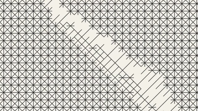 Abstract geometric animation with moving diagonal grid lines pattern