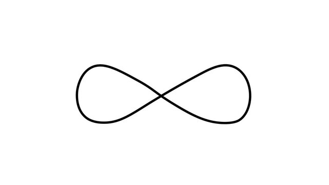 Infinity symbol line animation isolated on white background
