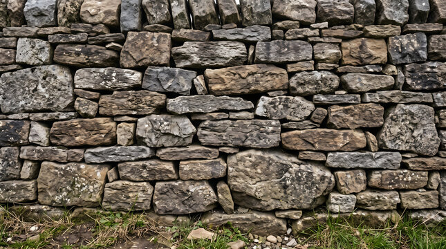  Dry stack natural stone wall fieldstone rustic texture