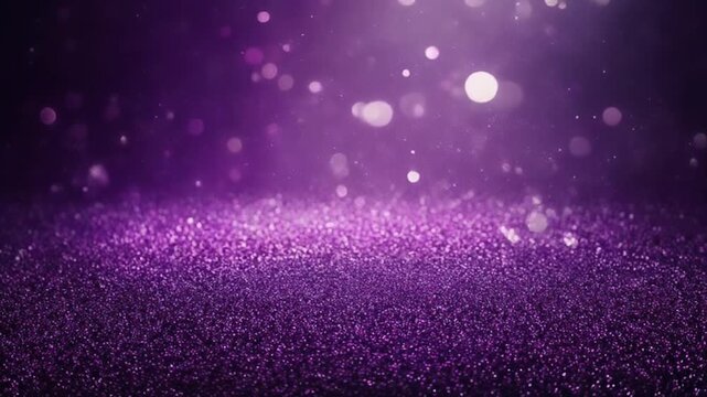 Glitter loop with shimmering dust continuously and bokeh lights glowing softly elegant