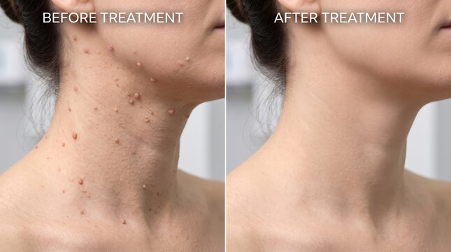 Skin Papillomas Before and After