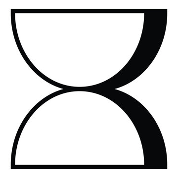 Curved hourglass infinity geometric shape brutalist graphic element for contemporary Y2K poster retro flat vector illustration