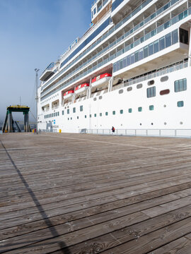 Ketchikan, Alaska, USA - June 1, 2022: Norwegian Jewel cruise liner docked at Ward Cove cruise ship terminal in Ketchikan