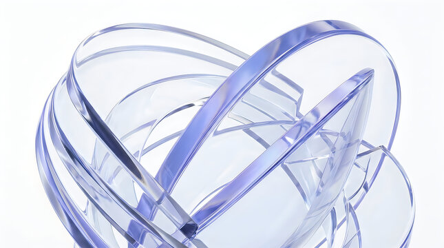 Abstract purple geometric sphere made of intersecting rings and circles