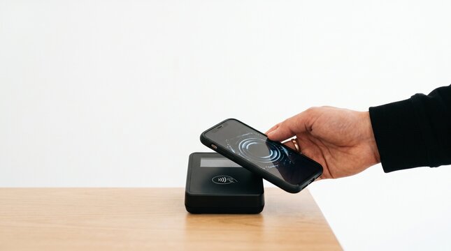 Contactless payment technology in action with smartphone and reader device