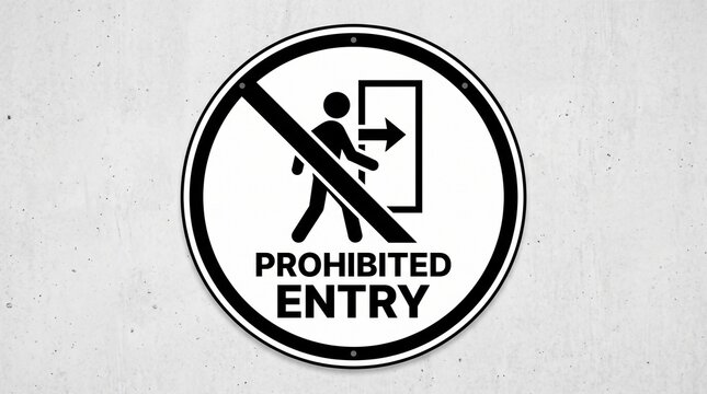 Prohibited entry sign vector icon for door signage and security warning