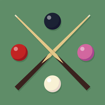 Hand drawn flat snooker table background