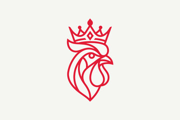 Rooster King Modern Icon Logo Background Illustration Creative Design Template  © art88