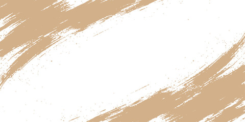 Paint Strokes Border: A minimalist design featuring bold, textured paint strokes in a warm, earthy tone creating a striking border against a clean white background. © Nur
