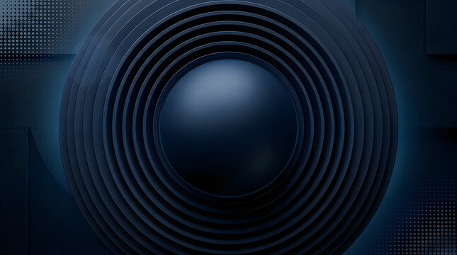 Abstract circular tunnel light glowing with blue and purple colors in a dark space