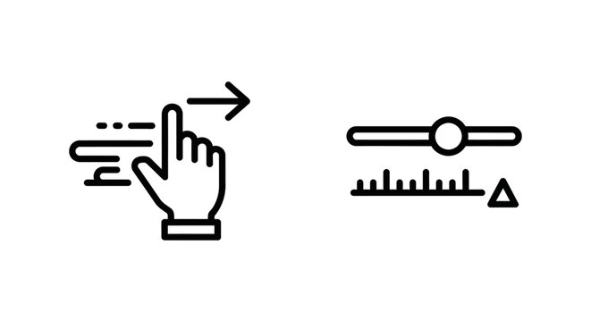 Gesture speed control and motion rate slider interface icons for user interaction design with interface interaction settings performance optimization navigation software development