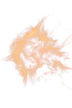 Abstract orange smoke cloud on white background