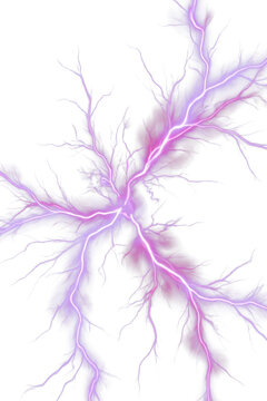 Purple lightning bolt on white background