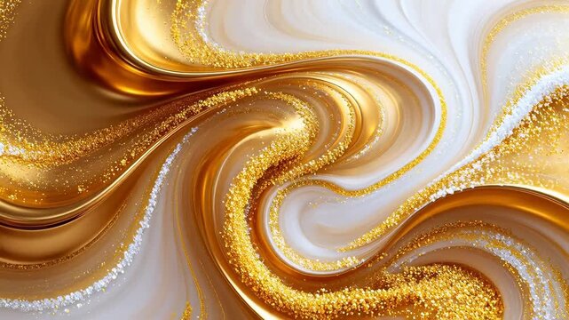 Golden and white swirling abstract pattern