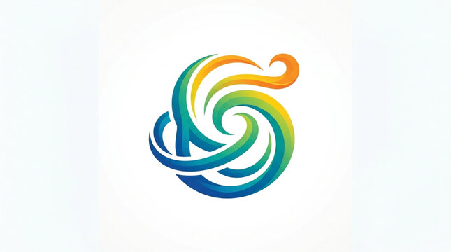 Abstract swirl logo design for modern branding. Colorful gradient communication symbol for corporate identity and digital media.