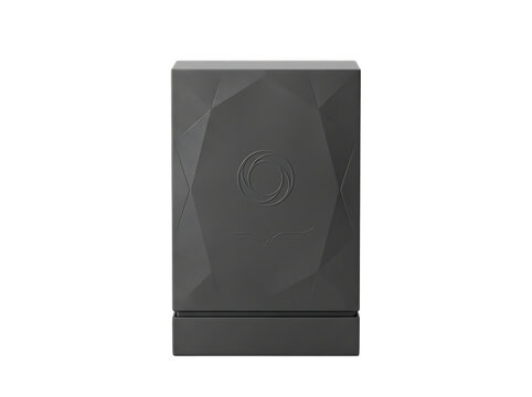 Modern dark gray geometric textured box packaging mockup