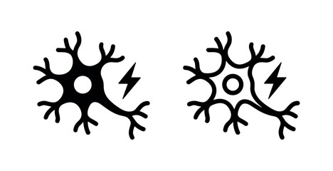 Fototapeta premium Neuron impulse lightning bolt signal icon