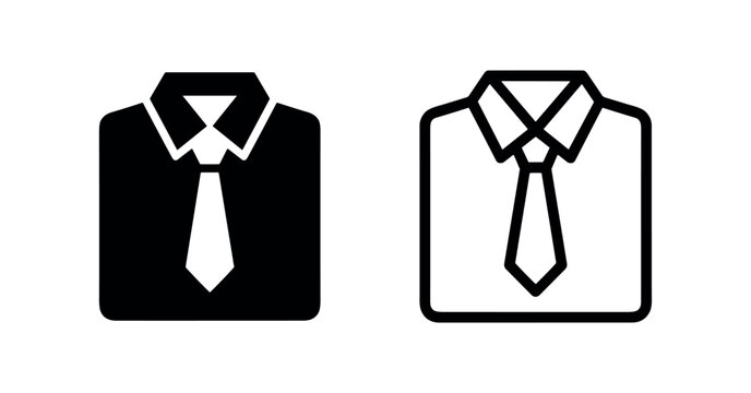 Business shirt with tie icon illustration. Formal wear, professional, and corporate attire symbol.