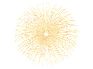 Obraz premium Bright yellow firework burst with radial streaks png isolated on transparent background