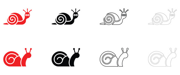 Snail icon vector, spiral snail shell animal nature icon vector, silhouette and line art illustration © GraphicsHub
