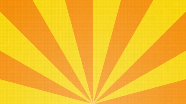Orange comic style halftone sunbeam background animation. Loop motion design. Suitable for comics, prints, posters, etc. moves rays. 4k video