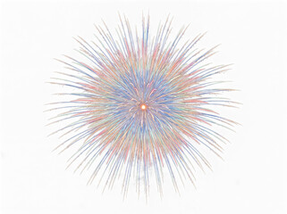 Fototapeta premium Colorful fireworks burst with red, blue, and png isolated on transparent background