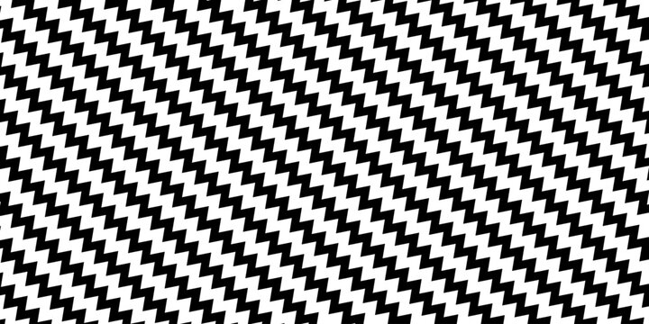 Optical illusion pattern with repeating chevron shapes in monochrome. Monochrome vector graphic with geometric textile rhythm for posters and covers