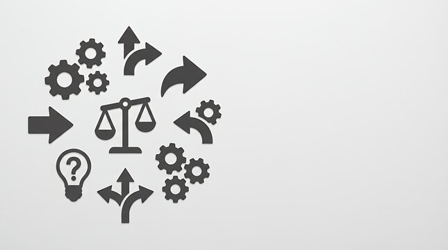 Collection of decision solid icons representing simple stock symbols for abstract concepts and choices decision solid icons Simple stock stock abstract collection of decision solid icons representing