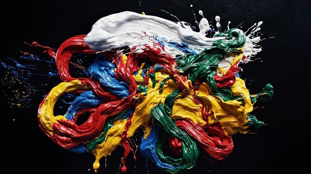 Thick Impasto Paint Brush Strokes Writing Abstract Paths in Mid-Air for Rich Artistic Expression