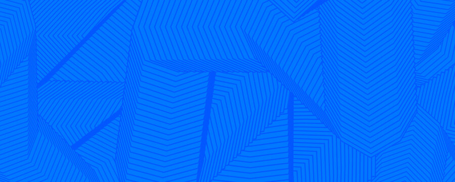 Abstract blue background with dynamic geometric thin lines overlapping across the frame. Modern corporate presentation backdrop.