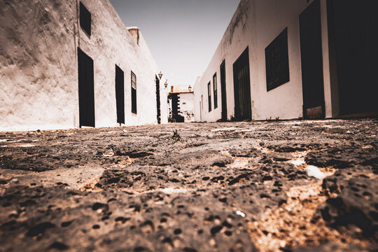 Streets of the town of Teguise, on the Island of Lanzarote, in Spain