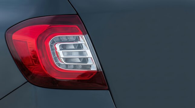 A Detailed Close-Up on the Rear Light of a Car Showcasing Its Design Color and the Intricate Details of the Automotive Lighting Component rear light of a car detail on the rear light of a car car