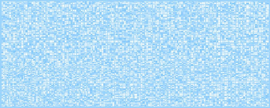 Mosaic pattern cyan with blue pixelated grid and background tile corporate. Digital technology texture with abstract data pixel and square bright light.