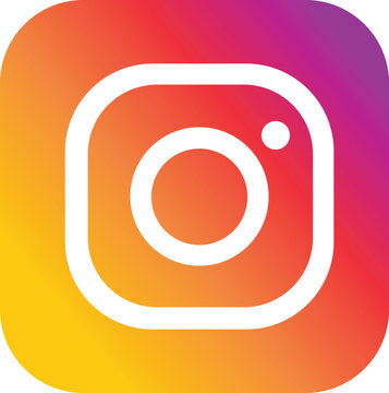 Instagram social media app icon with colorful gradient background design