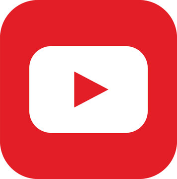 Youtube social media logo icon with a red rounded square and white play button
