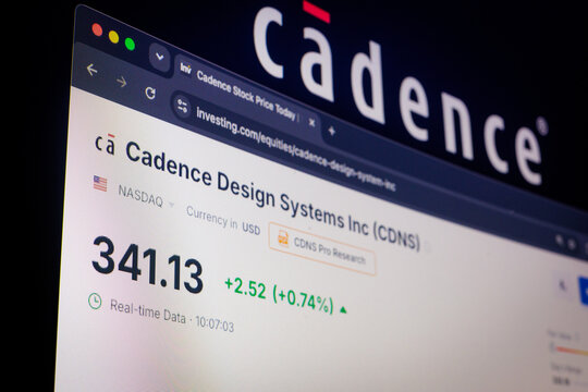 Porto, Portugal - July 28th, 2026: Cadence stock price increase on investment website screen, Cadence (CDNS) quote