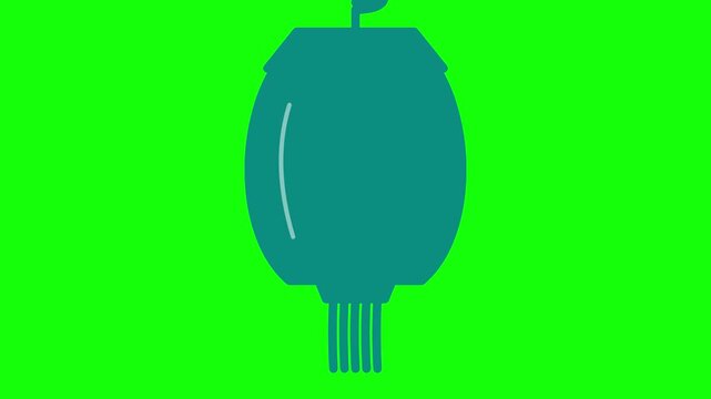 Animated Line Art Drawing of a Traditional Lantern on Dark Background