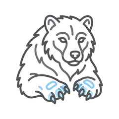 Stylized bear cub reaching forward. © Aapto