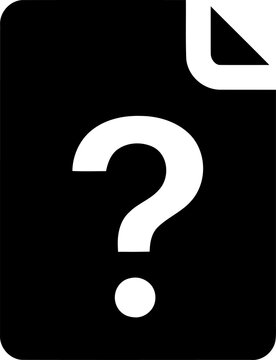 Question mark file icon symbol isolated on transparent background