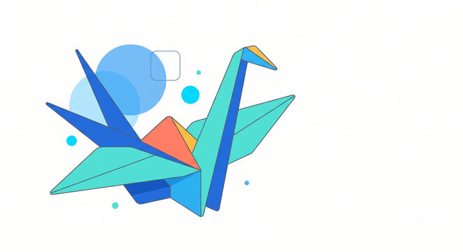 Creative Origami Crane Bird Concept for Business Agility and Innovation Vector Illustration
