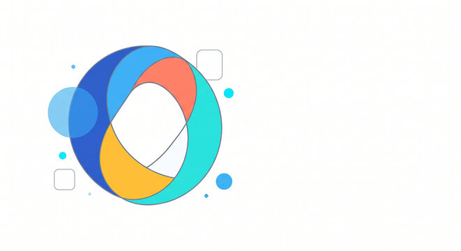 Abstract Interlocking Colorful Circle Logo for Business Synergy and Integration Vector Illustration