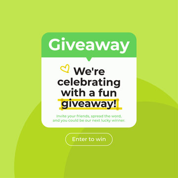 Giveaway time for social media banner design template
