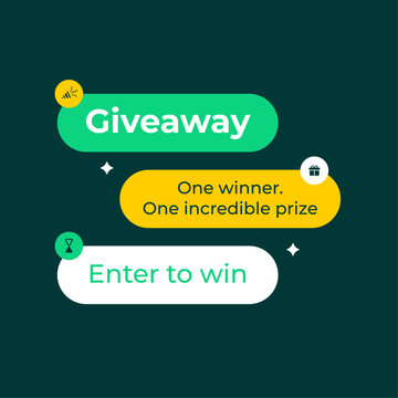 Giveaway time for social media banner design template