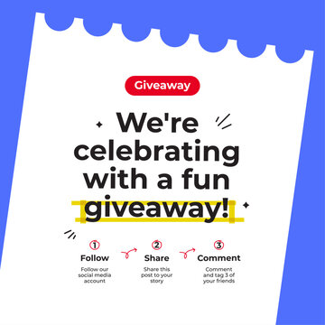 Giveaway time for social media banner design template