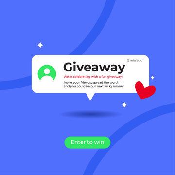 Giveaway time for social media banner design template