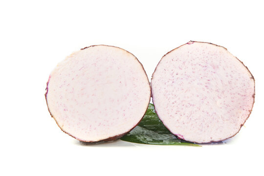 Fresh Lipu Taro from Guangxi Province China Cut Half Studio Shot